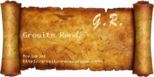Grosits René névjegykártya